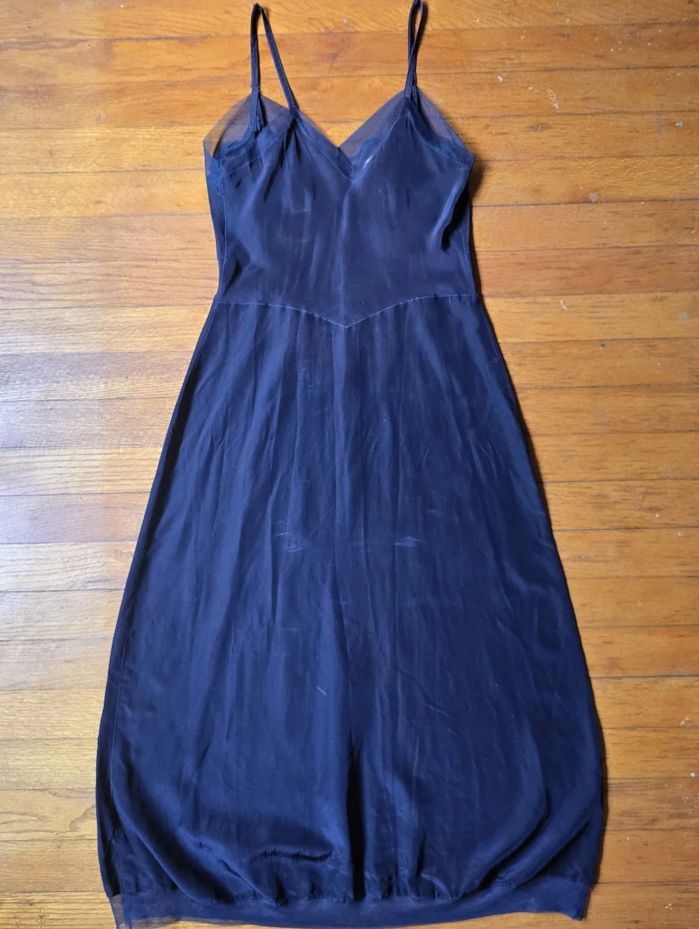 Vintage 1940s Seamprufe Full Slip 32 Slipdress Lingerie Blue Mint Bubble Hem - Picture 8 of 8
